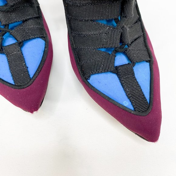 PIERRE HARDY Colorblock Textile Strappy Heels - Picture 4 of 8